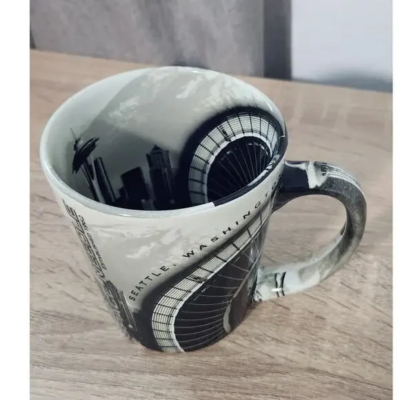 Washington Space Needle Mug Cup Seattle Black Gray Travel Keepsake Architecture - Picture 5 of 10